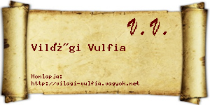 Világi Vulfia névjegykártya